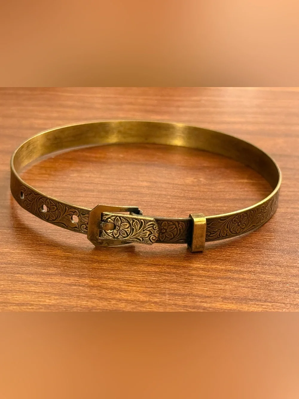 Antique Victorian Etched Buckle Bracelet